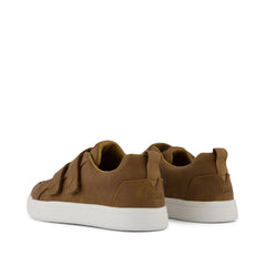 Cruz Double Strap Kids Sneaker Toffee Microsuede