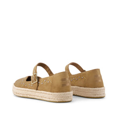 Womens Carolina Mary Jane Espadrille Toffee Microsuede