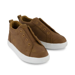 Kids Shoe Cruz Mid Kids Slip On Shoe Toffee Microsuede