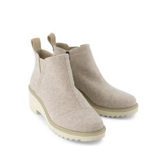 Maude Natural Shimmer Twill Wedge Boot