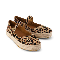 Womens Carolina Mary Jane Espadrille Brown Sugar Leopard Print Hair