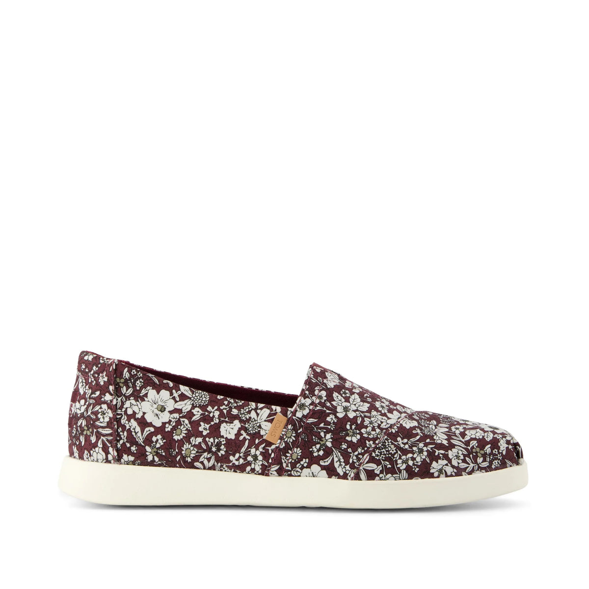 Womens Alpargata Plus Burgundy Floral Print