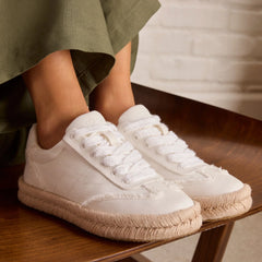 Womens Jesse Espadrille Sneaker White Canvas