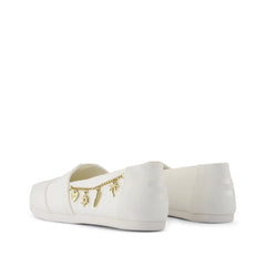 Womens Alpargata Classic White Recycled Cotton Canvas with Charms Chain