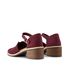 Womens Ines Heel Burgundy Nubuck Leather