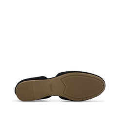 Womens Gemma D'Orsay Flat Black Croc Microsuede