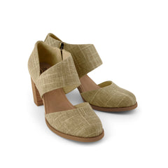 Womens Milan Nova Heel Gold Shimmer Crosshatch