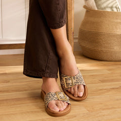 Womens Marin Slide Sandal Leopard Print