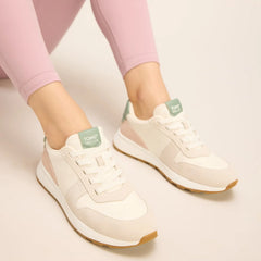 TRVL LITE Retro Runner Natural Vintage Twill Water Repellant Sneaker