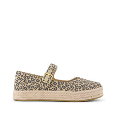 Womens Carolina Mary Jane Espadrille Natural Leopard Print