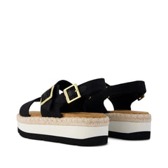 Womens Giana Flatform Sandal Black Woven