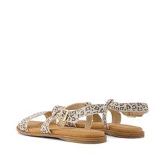 Womens Mar Strappy Sandal Leopard Print Suede
