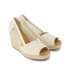 Womens Essential Wedge Natural Moroccan Crochet