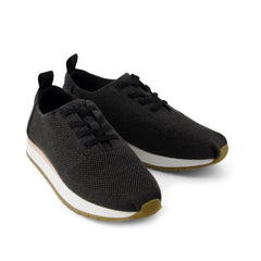 Womens Resident Plus Lace-Up Sneaker Charcoal Engineered Knit