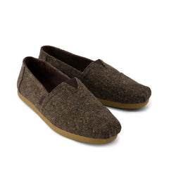 Mens Alpargata Classic Chocolate Brown Flecked Tweed