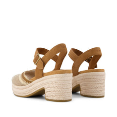 Womens Isla Peep Toe Heeled Sandal Almond Crochet