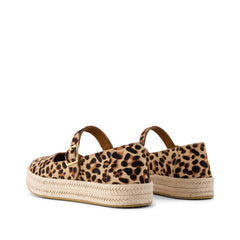 Womens Carolina Mary Jane Espadrille Brown Sugar Leopard Print Hair