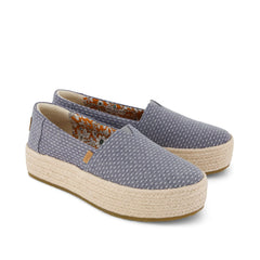Womens Valencia Platform Espadrille Niagara Mist Chambray Dot