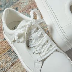 Womens Izzy Lace-Up Sneaker White Faux Leather