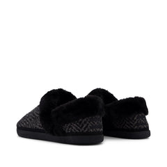 Womens Oslo Convertible Slipper Black Herringbone