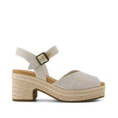 Isla Peep Toe Heeled Sandal Natural Yarn Dye