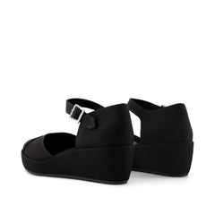 Womens Gwyneth Wedge Black Canvas
