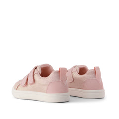 Cruz Double Strap Toddler Sneaker Pink Quartz Iridescent Woven