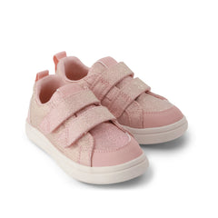 Cruz Double Strap Toddler Sneaker Pink Quartz Iridescent Woven