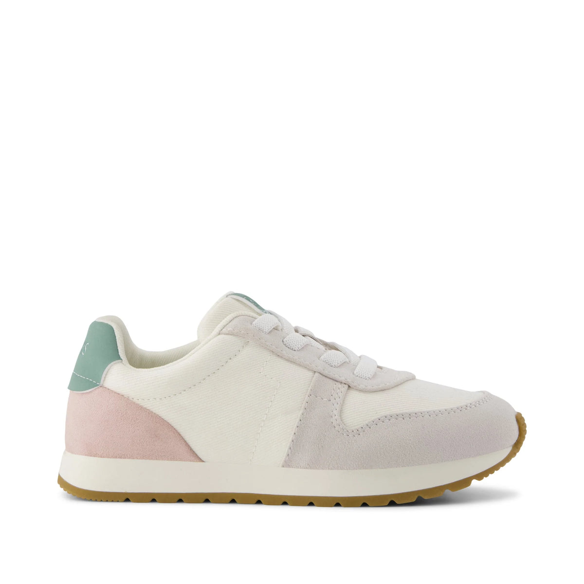 TRVL LITE Retro Runner Kids Sneaker Water Repellent Multi Egret Vintage Twill