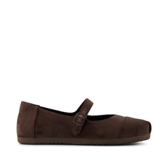 Womens Alpargata Mary Jane Chocolate Brown Premium Velvet