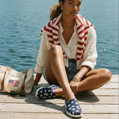 Womens Alpargata Plus Navy Stars Canvas