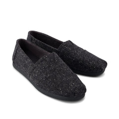 Mens Alpargata Classic Black Flecked Tweed