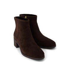 Womens Delilah Heeled Boot Water Repellent Chocolate Brown Suede
