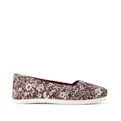 Womens Alpargata Ballet Flat Burgundy Floral Print