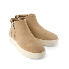 Womens Percy Mid Platform Sneaker Water Resistant Mid Taupe Suede