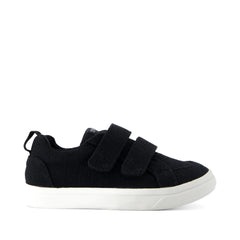 Cruz Double Strap Black Heritage Canvas Toddler Sneaker