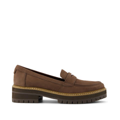 Cara Dark Brown Leather Loafer
