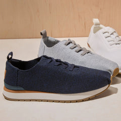 Mens Resident Plus Lace-Up Navy Knit