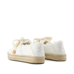 Carolina Lace-Up Espadrille White Beachside Woven