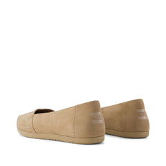 Womens Alpargata Ballet Flat Taupe Microsuede