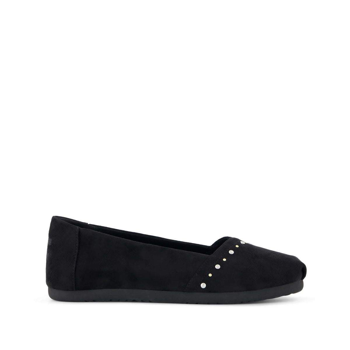 Womens Alpargata Ballet Flat Black Microsuede